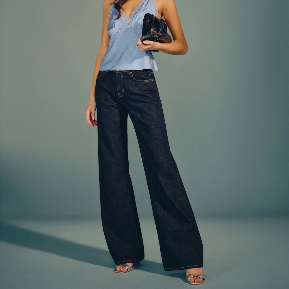 Reformation Cary Low Rise Slouchy Wide Leg Jeans Ondine
